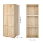Getone Small Bookcase, White Bookshelf, 3 Cubes Storage Unit, Living Room Bookcase Wooden 30x30x80cm