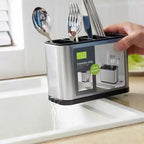 ♩Kitchen Utensil Holder Organizer For Counter Or Countertop, Large Stainless Steel Utensil Holder For Storage Cooking