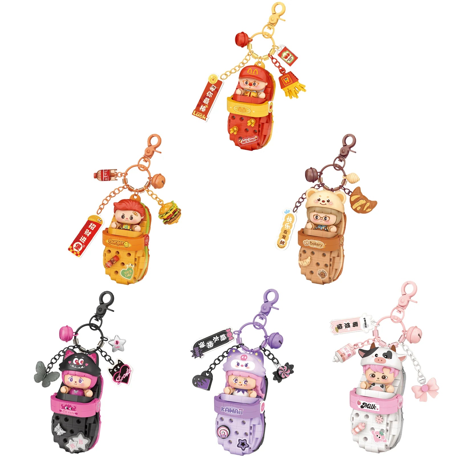 LOZ Panda Big Head Shoes Keychain Model Assembly Toy Home Creative Ornament Building Blocks Set Boys and Girls Birthday Gift