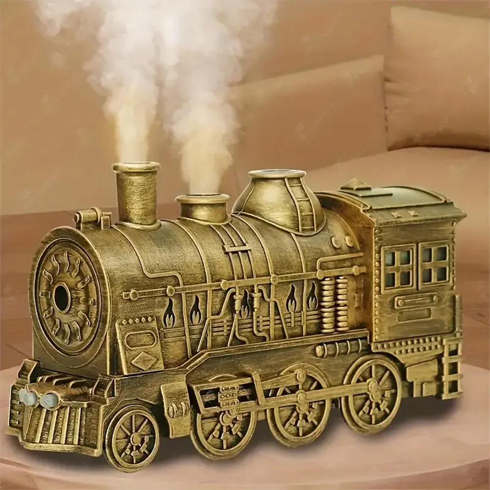 1PC USB Powered Small Train styling Aroma Diffuser also Mini Air Humidifier with Ambient Lights and 2-level Timing for Home