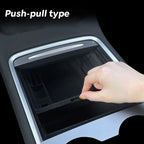 For Tesla Model Y 2020-2024 Hidden Storage Box Car Center Console Armrest Front and Rear Flocking Layer Container Slide