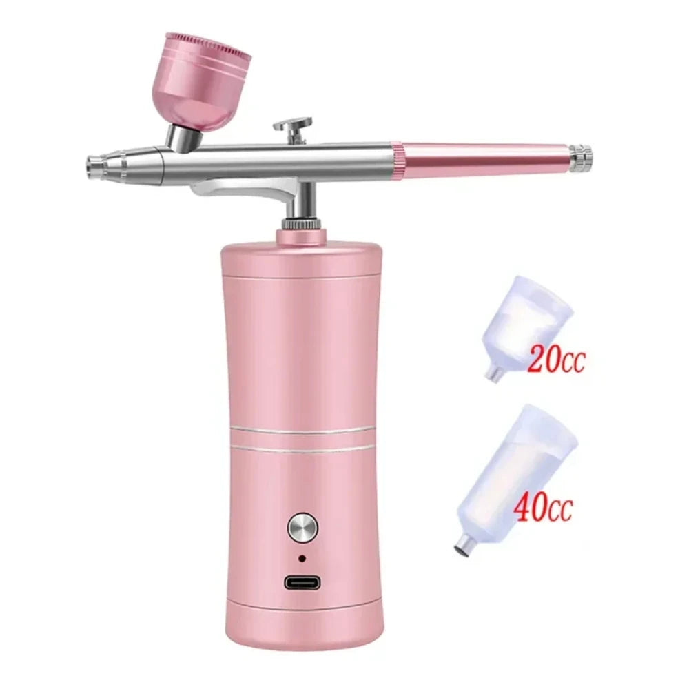 Airbrush Nail With Compressor Portable Air Brush Nails Compressor For Nail Art Paint Model Painting Crafts Wireless Spray Gun