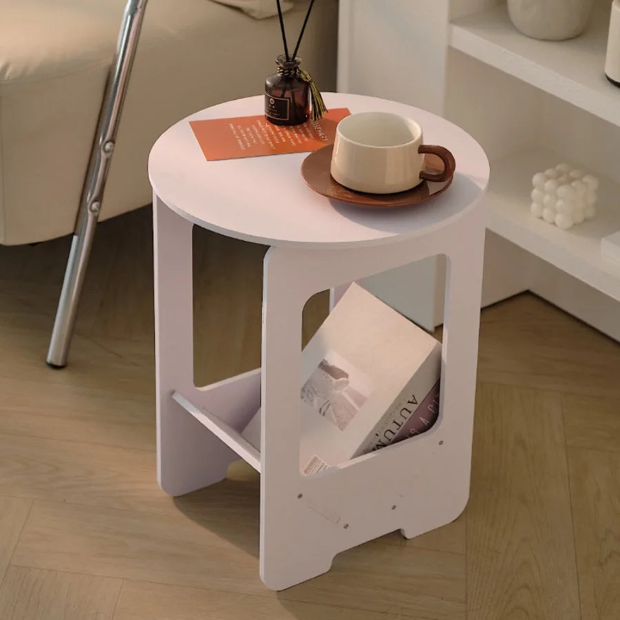 14 Inch Sofa, Side Table Bedroom Bedside Table Multifunctional Splicing Balcony Coffee Round Table Living Room Bookshelf