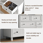 Farmhouse 7 Drawers Dresser for Bedroom, White Dresser Chest of Drawers, Wood Storage Dressers with Deep Drawers and Metal Handl