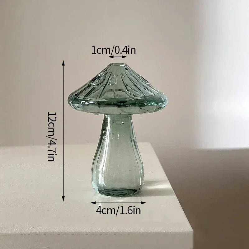 Mushroom Vase Flower Bottle Glass Vase Decoration Home Hydroponics Pot Table Ornament Room Decor Mushroom Accessorie Home Decor