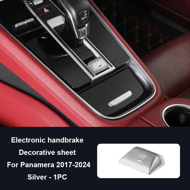 Car Handbrake Parking P Button Sequins Decoration Cover Trim For Porsche Cayenne Panamera 2017-2024 Macan 2014-2021 Accessories