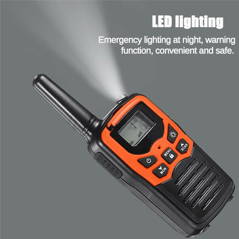2Pcs Handheld Walkie Talkie Radio 22 Channels Set 10 Km Uhf 400-470 Mhz Dual Band Long Range Communication Transceiver HGC