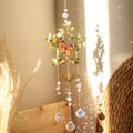 Crystals Wind Chime Star Moon Butterfly Hanging Ornament Sun Catcher Diamond Prisms Rainbow Maker Pendant Home Garden Decor