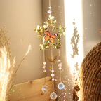 Crystals Wind Chime Star Moon Butterfly Hanging Ornament Sun Catcher Diamond Prisms Rainbow Maker Pendant Home Garden Decor