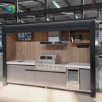 Customized Outdoor Kitchen Island with Aluminum Alloy Frame Sink and Storage Lightweight Durable and Perfect for Cooking Spaces