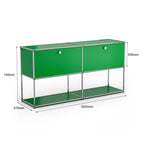 Storage Cabinet Storage Shelf Stainless Steel Metal Board Living Room Cabinet Sideboard Cabinet Modular Furniture-No Keys