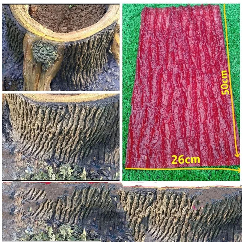 Simulation Artificial Cement Tree Pressing Mold Fake Cement Making Garden Imitation Stake Stump Bark for Decoration Home Decor