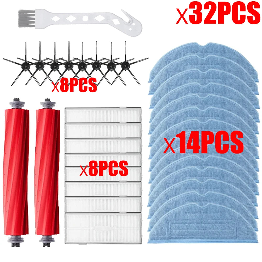 Main Brush Hepa Filter Mop Pad Spare Parts For Roborock S7 S70 S7Max T7S T7S Plus, Robot Vacuum Cleaner Accessories
