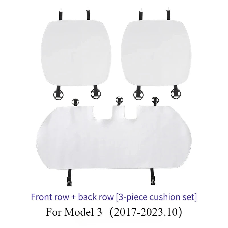 Seat Cover Cushion for Tesla Model 3 Y Flannel White Seat Protection Mat Anti-dirty Non-slip Cushion Car Interior Accessories