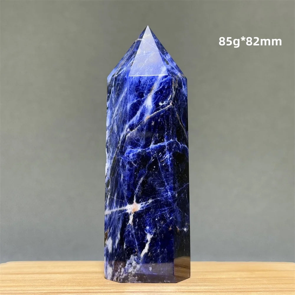 Blue Veins Stone Obelisk Natural Mineral Quartz Home Feng Shui Decorative Gift Reiki Treat Witchcraft Magic Wand
