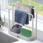Kitchen Cloth Rack, Double-Layer Dishwashing Cloth Drain Rack, Sink Storage Rack, Countertop Sponge Steel Wire Ball Storage Rack