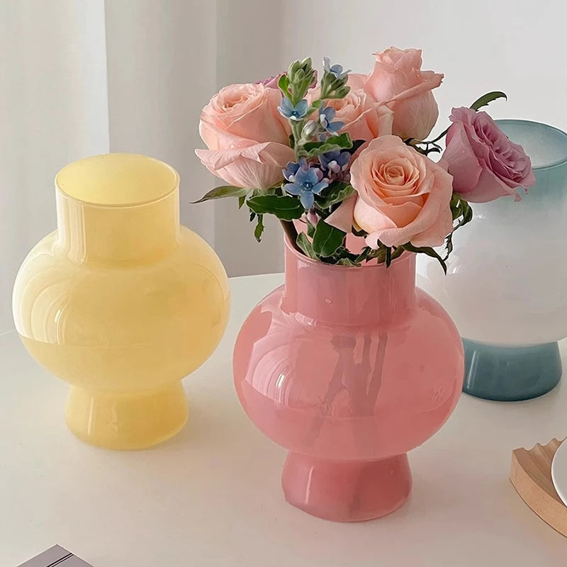 Retro Glass Vase Flower Vase Decoration Home Decoration Flower Bottle Vase for Flowers Wedding Table Decor Home Desktop Decor