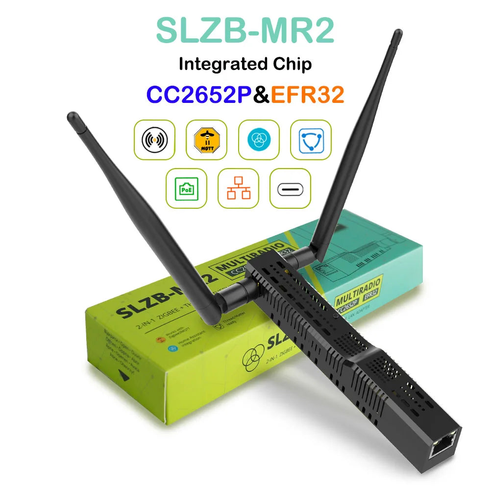 SMLIGHT SLZB-MR1/MR2/MR3/MRW10 Multiradio Zigbee 3.0 USB and WiFi Gateway Coordinator POE Thread Zigbee2MQTT Home Assistant ZHA