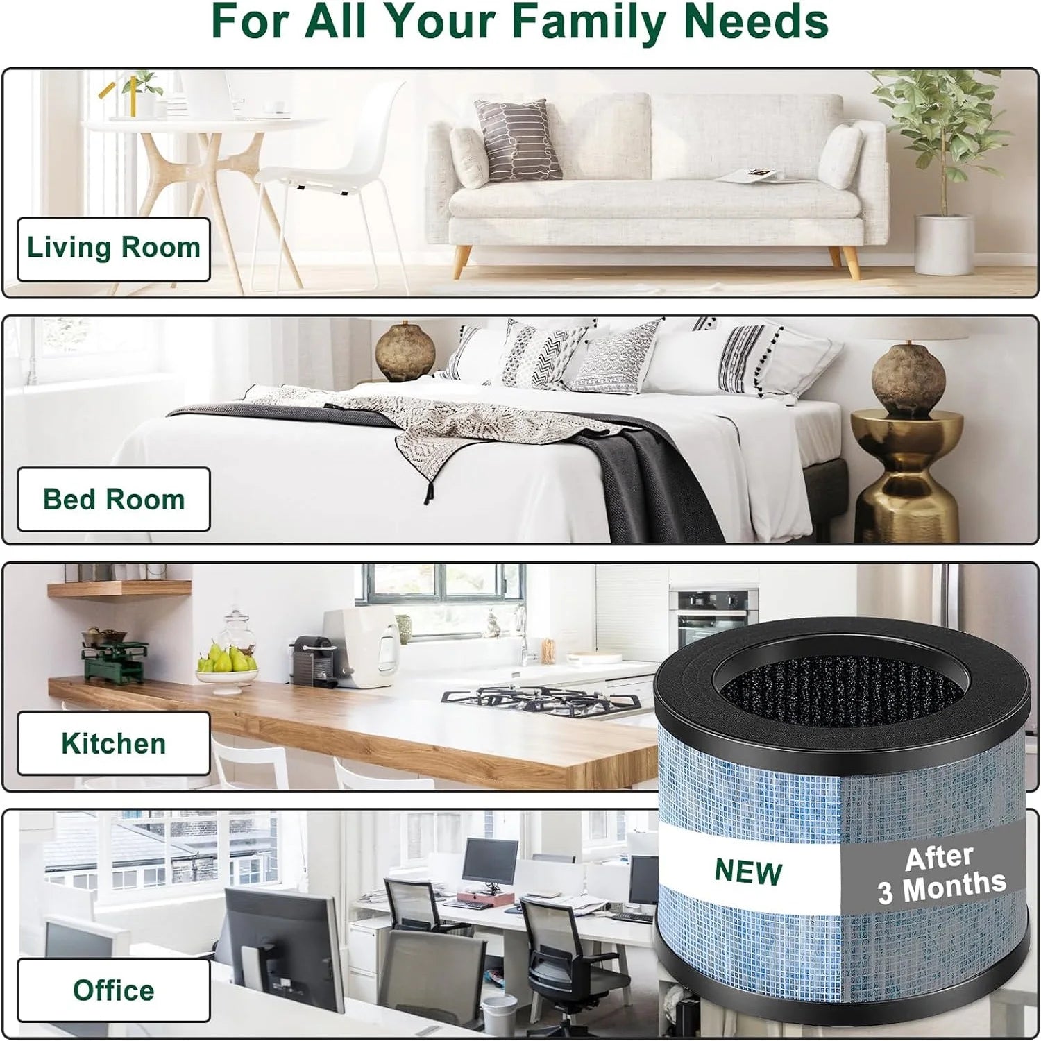 4Pcs Air Cleaner Replacement Filter Compatible With For AROEVE MK01 MK06 DH-JH01 For Air Cleaner Parts Home Appliance Part