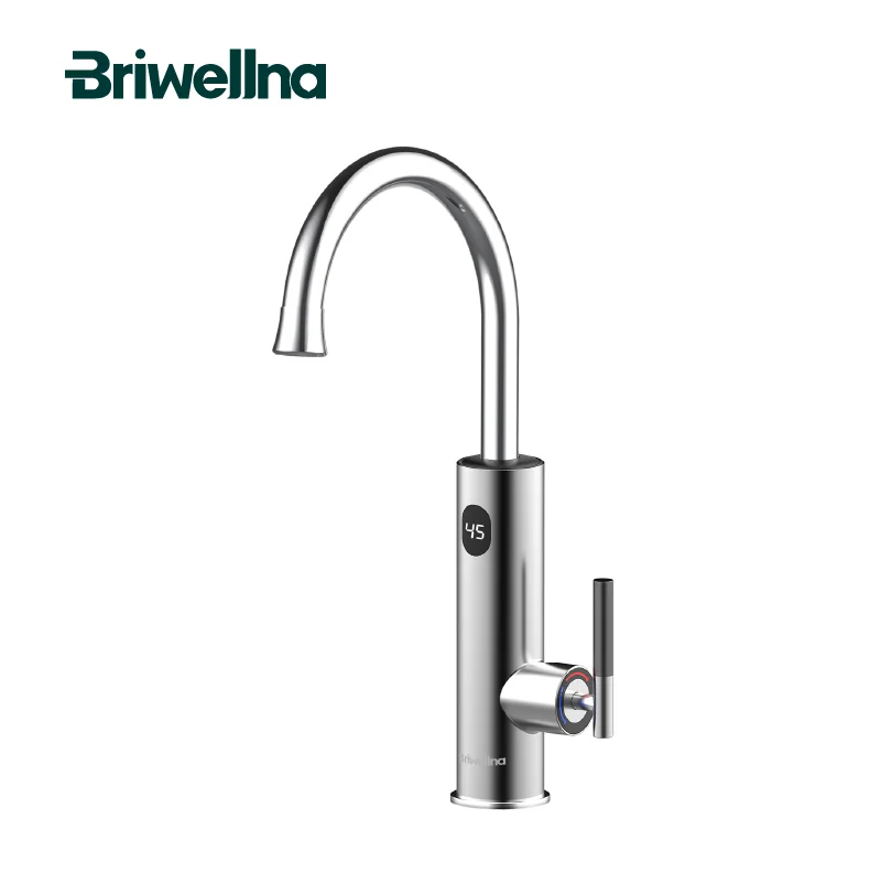 Briwellna Tankless Water Heater Faucet 220V Electric Water Heating Faucet 360 Degrees Swivel Spout Water Heater Flowing