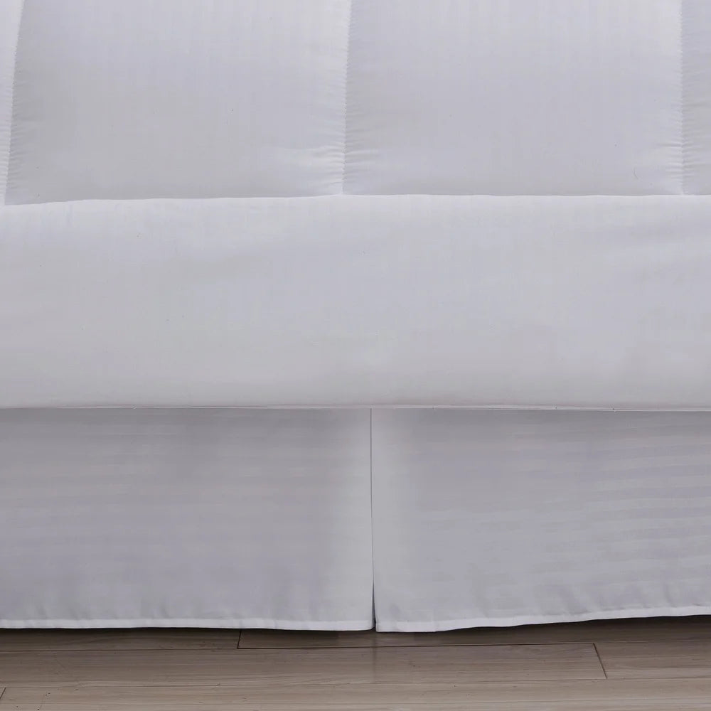 Hotel Dobby Stripe King Bed In A Bag 8 Piece Comforter Sheet Set Microfiber Baffle-Box Bedding Collection