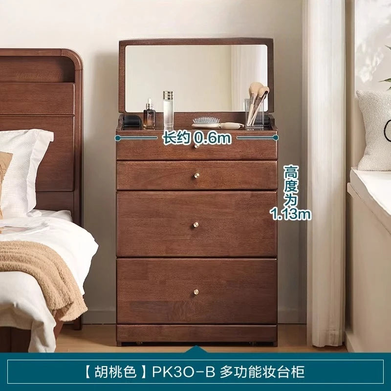 Bedroom bedside table dresser integrated Dressing table Makeup vanity makeup desk Bring makeup box stool nightstands Furniture