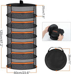 2ft Herb Drying Rack 2/4/6/8 Layer Folding Mesh Hanging Basket Dryer Net with Zippers for Seeds Flowers Buds Fit in Grow Tents