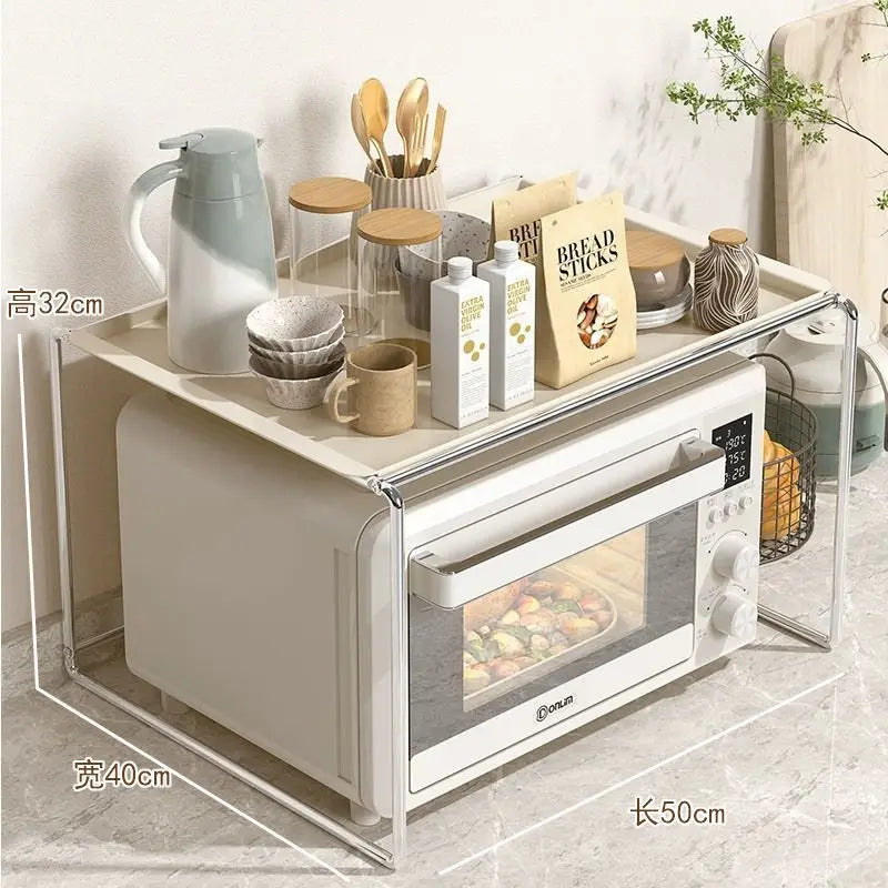 Stainless Steel Kitchen Electric Oven Stand Multi-Function Countertop Organizer Microwave Storage Rack Rice Cooker Support