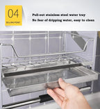 Kitchen Hanging Cabinet Lifting Pull Baskets 304/202 Stainless Steel Double Layer Damping Hydraulic Smooth Lift Bowls Shelf New