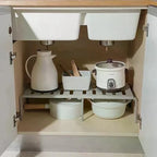 Kitchen Retractable Storage Rack Multi-Purpose Home Storage Rack With Hollowed-Out Design For Draining And Stain Prevention