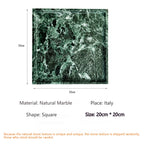 Luxury Green Marble Oval Tray: Bathroom Organizer & Fruit Serving Platter, Waterproof Stone Decor for Hotel Spa Home Kitchen