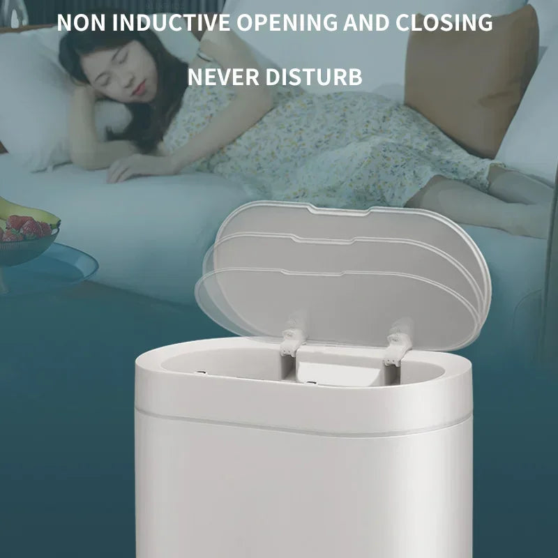 Smart Sensor Trash Can Electronic Automatic Household Bathroom Toilet Waterproof Narrow Seam Storage Bucket Smart Home Trash Bin