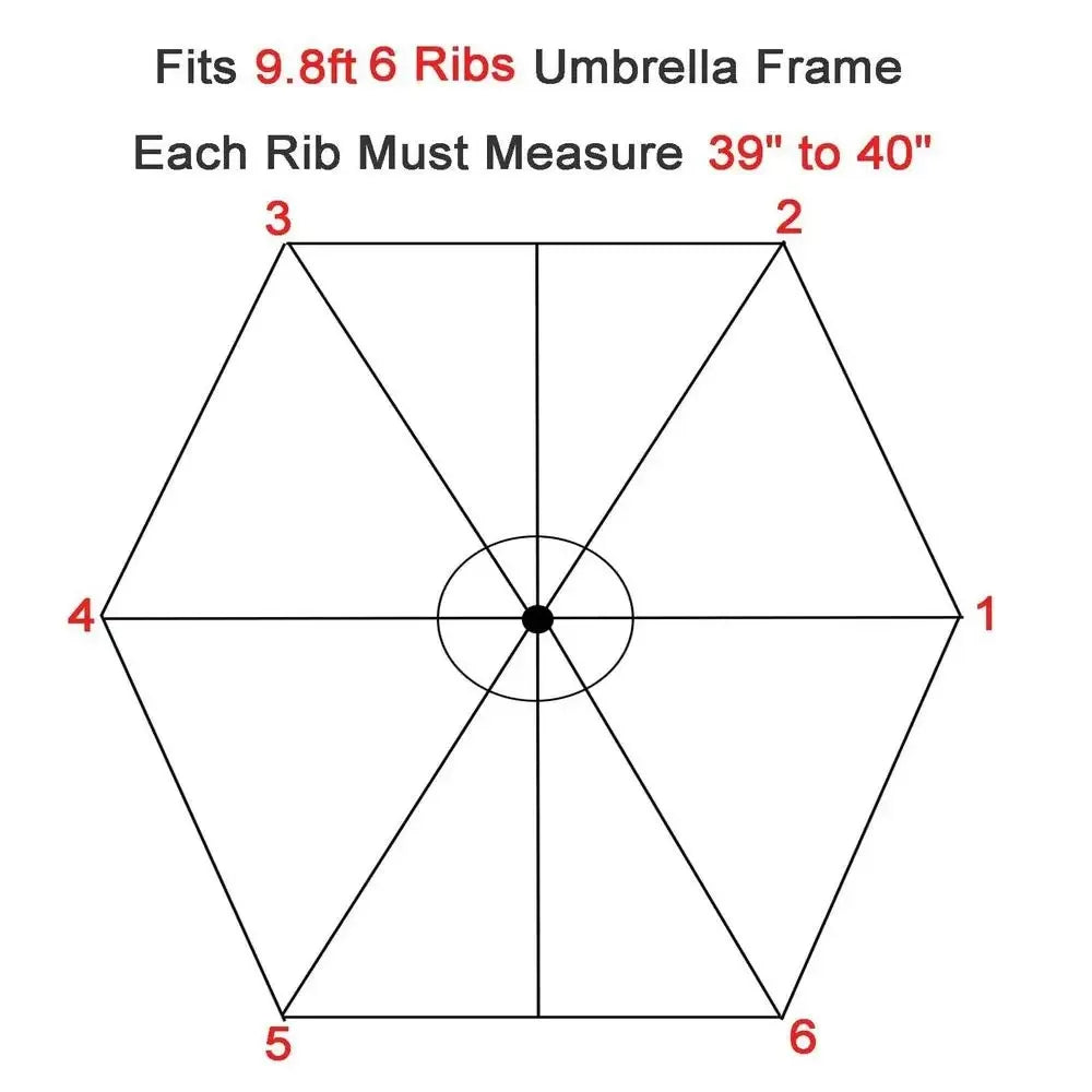 3M Parasol Replacement Cloth Without Stand Parasol Umbrella Cover Waterproof Sunshade Cloth Canopy Patio Garden Cover