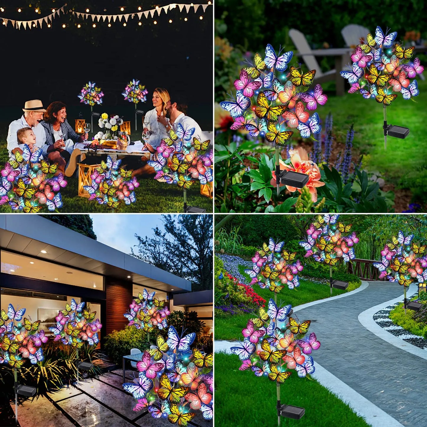 Solar Garden Light Outdoor Waterproof Decorative Solar Light LED Butterfly Solar Lights for Garden Yard Patio Lawn Outdoor Decor