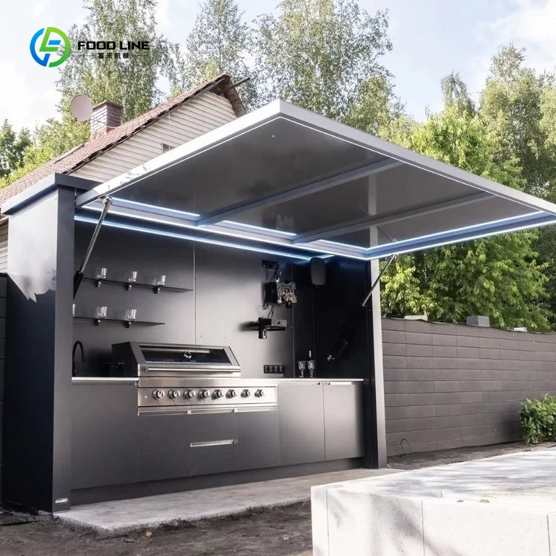 Customized Integrated Mobile Outdoor Kitchen High End Courtyard Party BBQ Cooking Multifunctional Household Commercial Cabin
