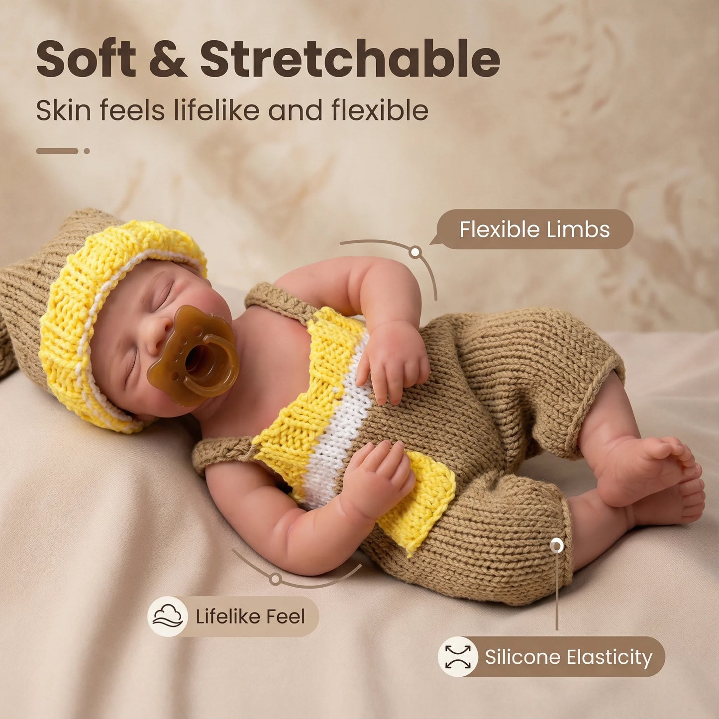 NPK 18inch Pascale Mouth Can Open Solid Platinum Silicone Girl 3000G  Real Baby Weight Comes With Pacifer In The Picture