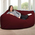Corner Bean Bag Chair, Oversize Bean Bag Chair for Adults, Comfy Chair Bean Bag Couch Lounge Sofa Loveseat Furniture | Burgundy