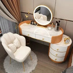 Pink White Vanity Table Women Luxury Nail European Big Stool Study Dressing Table Organizer Mesa De Maquillaje Home Furniture