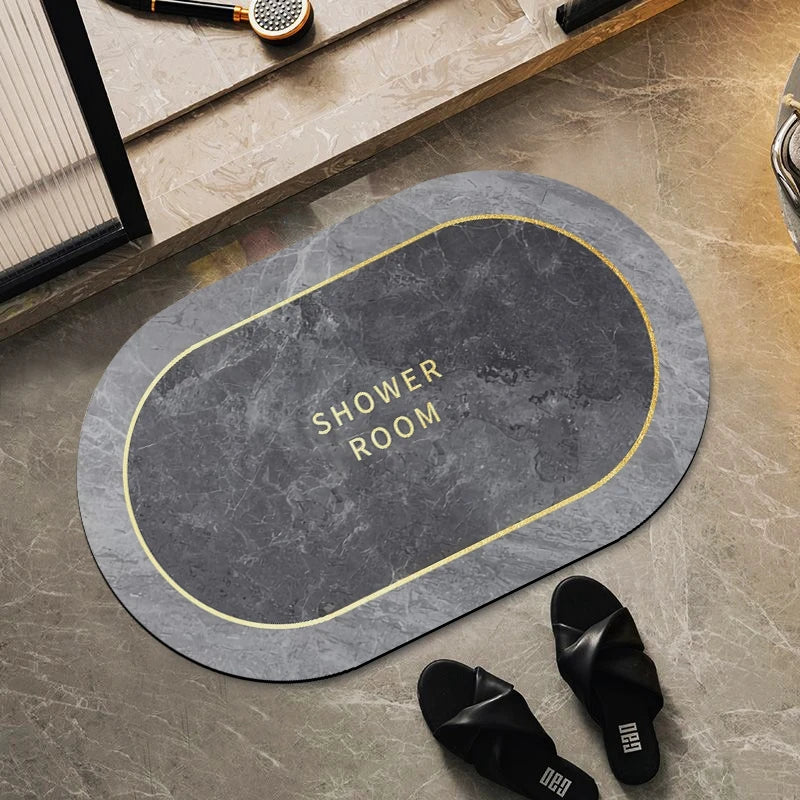 Modern Bathroom Mat Diatomite Bath Mats Non-slip Bathtub Side Rugs Marble Pattern Shower Rug Super Absorbent Carpet Home Decor