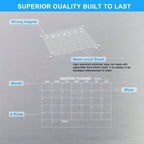 Magnetic Acrylic Calendar for Fridge Refrigerator Monthly Dry Erase Board Markers & Magnetic Pen Holder, Organic Glass Clea