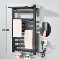 Matte Black Bathroom Electric Heated Towel Rack with Digital Display Touch Thermostatic Dry Towel 304 Stainless Steel Heater