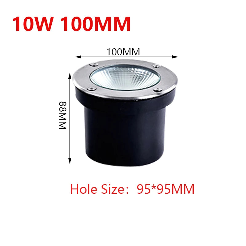 LED Garden Light Underground 3W 5W 7W 10W Waterproof IP67 Outdoor Floor Recessed Spotlight Outside Deck Lighting 220V DC12V24V