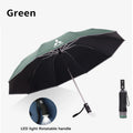 Car Led Light Automatic Folding Windproof Sunshade Umbrella For Mitsubishi Outlander Pajero Asx L200 Ralliart Lancer Evolution X