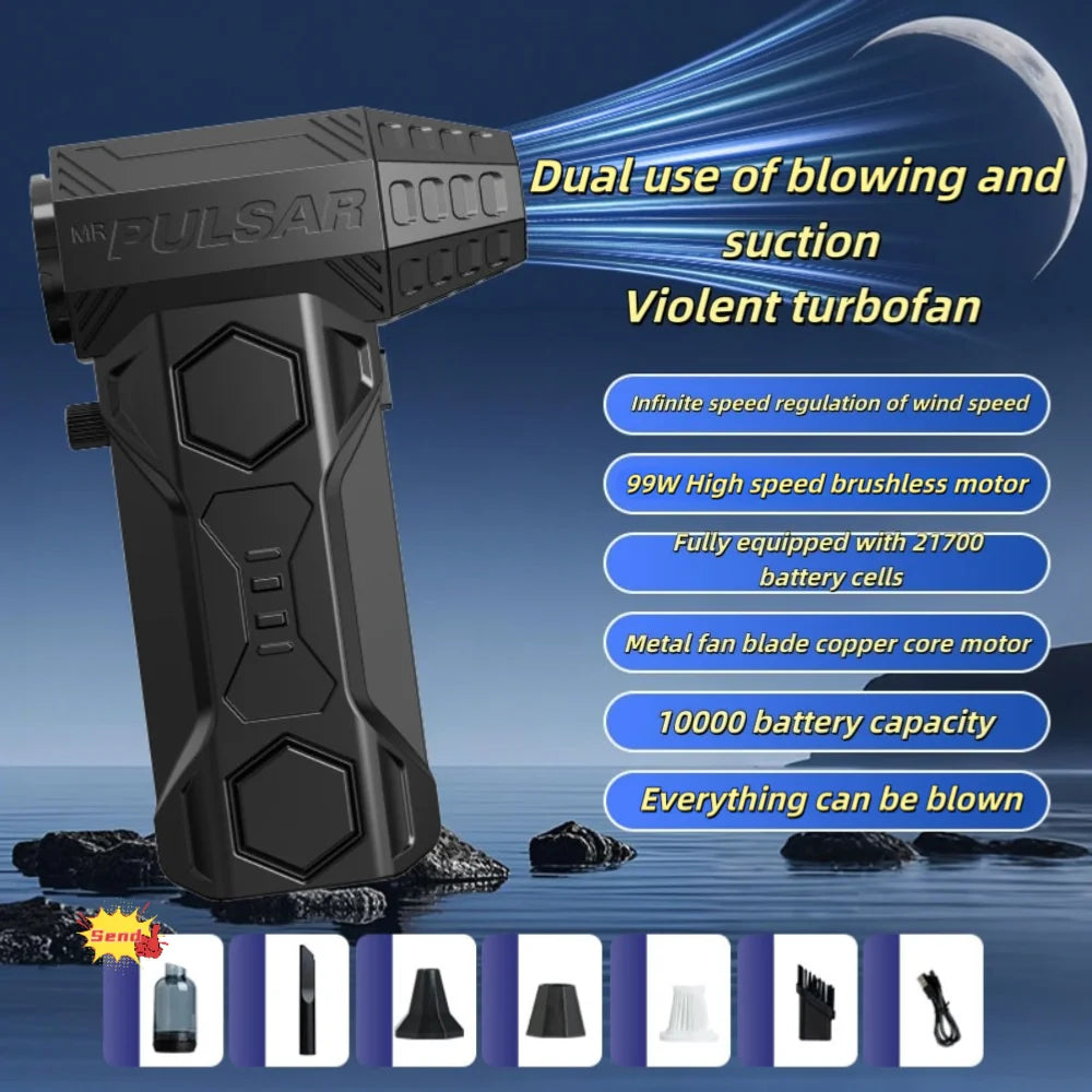x11 Powerful Jet Blower 990000RPM High Speed Brushless Motor Dust Blower 10000mAh Violent Turbo Fan Portable Car Vacuum Cleaner