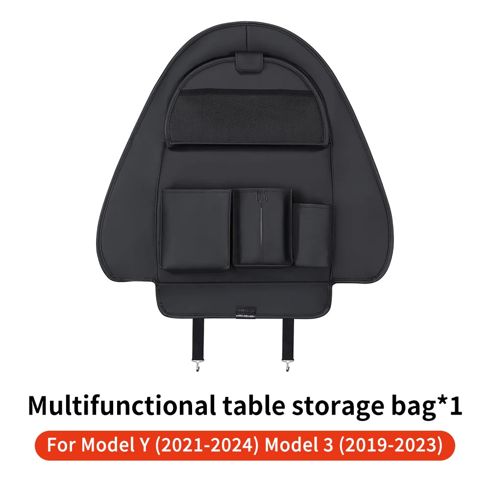 YZ Car Seatback Protector for Tesla Model 3 Y Highland Seat Back Protective Child Anti-Kick Mats Leather Storage Pockets