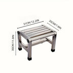 1Pc Multi-purpose Stainless Steel Stool - Durable Thick & Sturdy Stool, Ideal for Living Room, Bathroom, Kitchen and Corridors