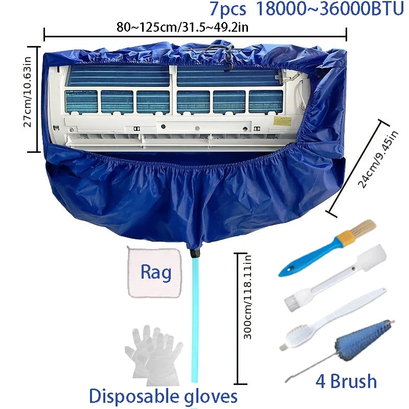 Summer Large Air Conditioning Cleaning Cover Kit 36000BTU Hanging AC Reusable Thickened Dust Water Bag Support Plate Cleaner