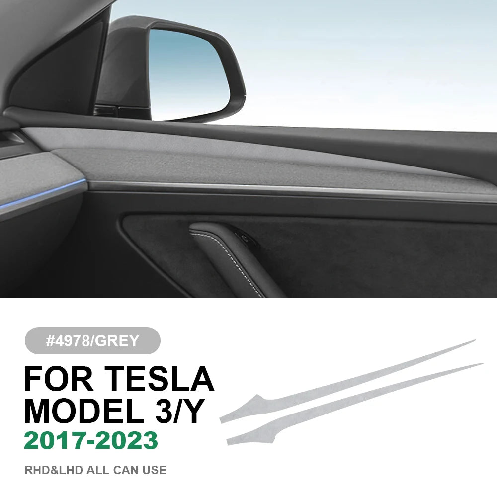 Italian Top Suede Car Dashboard Moulded Trim Sticker For Tesla Model 3 Model Y 2018 2019 2020 2021 2022 2023 Decor Accessories