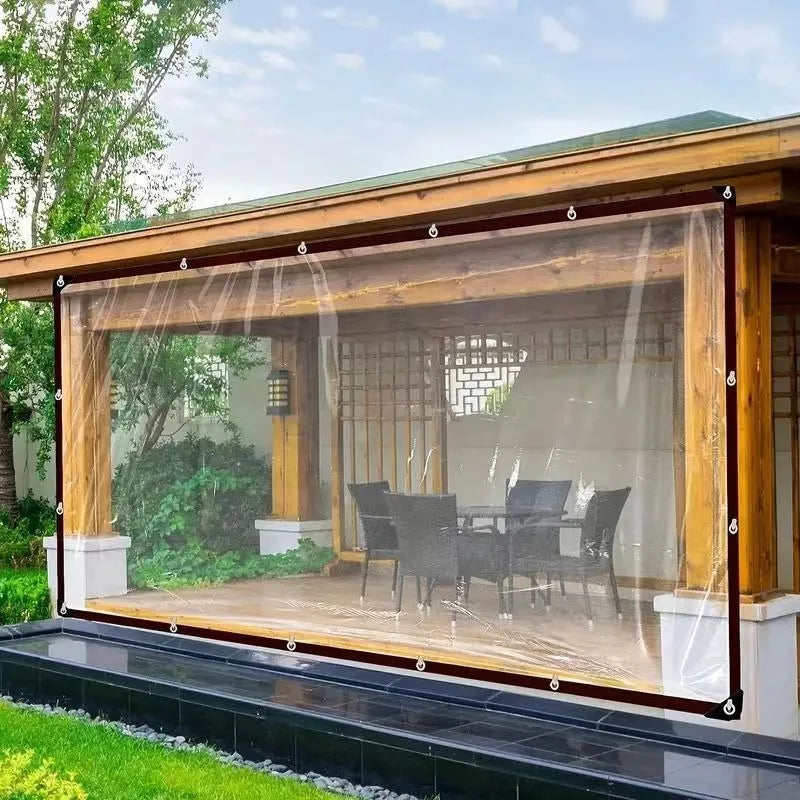 Transparent Multifunctional Rainproof Cloth PE Waterproof Tarpaulin Balcony Rain Protection Outdoor Windproof Plastic Cloth