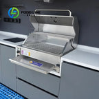 Custom 304 Stainless Steel Outdoor Kitchen Island Outdoor Patio Cooking Kitchen Grill Modular Outdoor Kitchen Cabinet with Sink